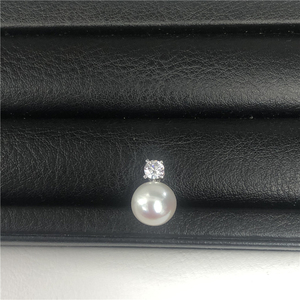 国产精工S925纯银色珍珠DIY金色经典王妃款单锆吊坠项链配件空托