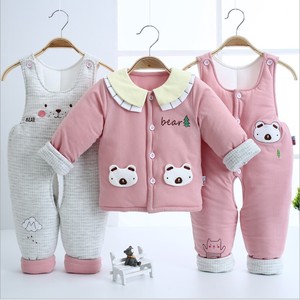 婴儿棉衣三件套冬款加厚款纯棉新生儿宝宝衣服冬季套装0-6-12个月