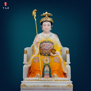 000人付款天猫祥狮汉白玉九龙圣母神像龙母圣母娘娘三圣母佛像客厅
