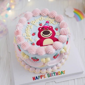 樱花语小熊儿童女士生日英寸蛋糕奶油  新鲜水果  郑州同城配送