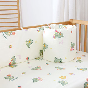 婴儿床围栏床围软包防撞a类纯棉一片式拼接床床围软包可拆洗定制