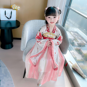 汉服女童春季超仙连衣裙童装仙女儿童春秋裙子小女孩襦裙唐装古装