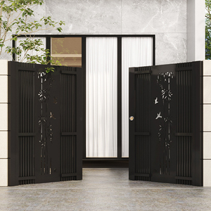 新中式别墅庭院门铁艺花园栅栏门院子小铁门单双开定制小区公寓门