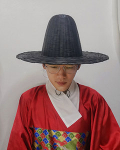 竹编大帽明代大帽汉服帽子仿鲁荒王竹编大帽