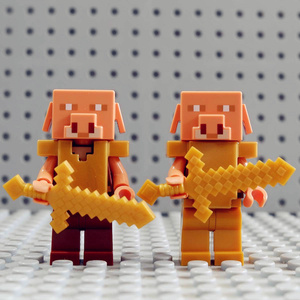 lego 乐高 我的世界忍者 min096 097  猪灵 带铠甲金色武器 21168