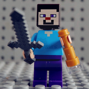 lego 乐高 我的世界人仔 min009 紫色腿 斯蒂夫 21128 21153