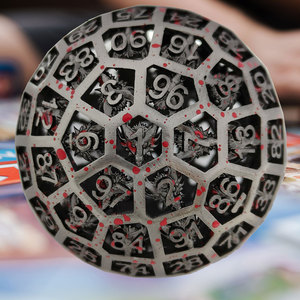 d100面金属镂空骰子dnd龙与地下城coc跑团色子trpg克苏鲁桌游游戏