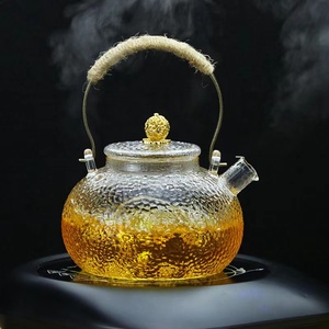浅茗轩锤纹日式铜把提梁壶耐热高棚硅玻璃煮茶壶电陶炉烧水壶