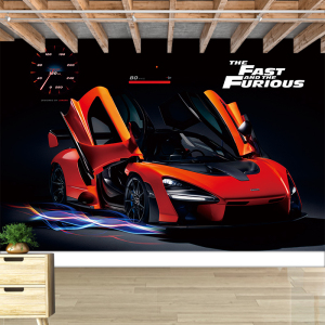 汽车贴画墙贴背景墙装饰3d立体跑车海报贴纸自粘卧室创意墙画壁画