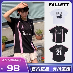 【官方正品】fallett复古球衣短袖新款T恤女芭蕾风liz尹净汉同款