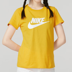 Nike耐克短袖女2023夏季新款休闲服健身跑步运动服黄色T恤BV6170
