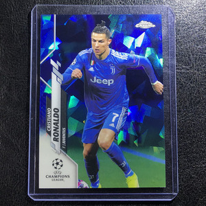 足球球星卡 c罗纳尔多 蓝碎冰折 2019-20 topps chrome 欧冠 尤文