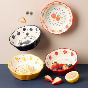 陶瓷沙拉碗可爱少女心瓷碗饭碗创意个性小碗家用网红碗单个甜品碗