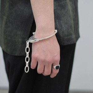 原创设计宫下贵裕风骨头手铐银手链soloist日潮定制情侣手环ins潮