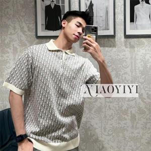 dior迪奥男士polo衫95折24新款老花短袖上衣欧洲代购293m832at396