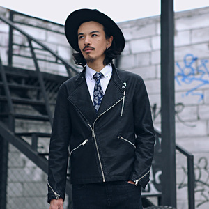 雅痞制噪 春款日系街头朋克pu皮斜拉链机车外套摇滚皮衣夹克男潮