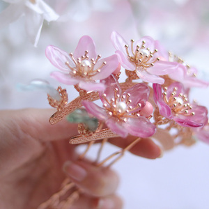 粉色桃花簪