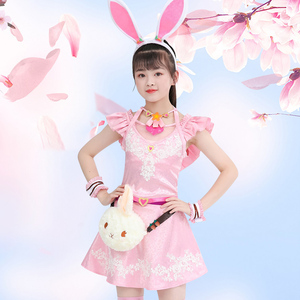 动漫斗罗小舞cos儿童服装女孩同款衣服兔子耳朵小舞cosplay送辫子