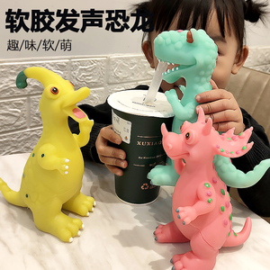 恐龙玩具软胶可发声男女孩礼物玩偶儿童仿真动物模型塑胶套装大号
