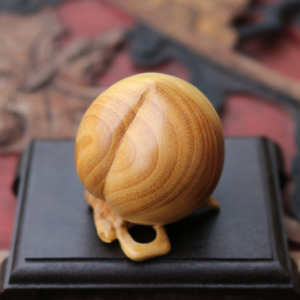 陈雕匠手把件桃子文玩把乐清黄杨木花梨工艺品手捻木雕寿桃挂件