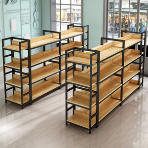 超市货架单面靠墙中间药店小货架物品展示架零食商用药店专用多层