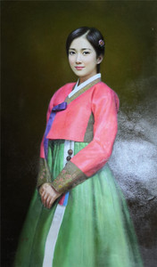 朝鲜人物油画
