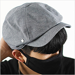 韩国代购进口韩版男式男士简约格纹八角帽报童帽大号纯棉全棉帽子