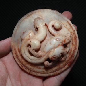 000人付款淘宝清代老和田玉浮雕双鱼纹牌子挂件古玉老