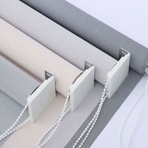 办公室阳光面料阻燃防火过消防遮光透景卷帘电动升降窗帘测量安装