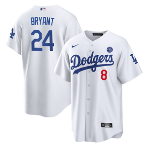 美职棒联盟 dodgers 洛杉矶道奇队 科比纪念款球衣棒球服短袖开衫