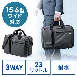 日本SANWA防泼水电脑包双肩背包双口USB充电出差旅行15.6商务男包