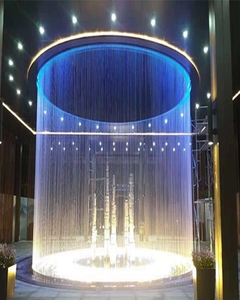 拉线水帘水幕墙光纤水幕金属幕墙透明水线室内水景室外景观墙定制