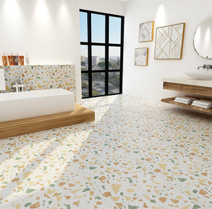 彩色水磨石瓷砖600x600客厅卫生间防滑地砖餐饮连锁服装店地板砖