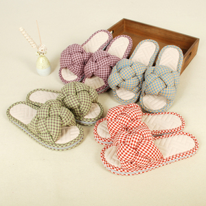 外贸加厚底纯棉布拖鞋女士室内家居家地板防滑三层布底静音可机洗