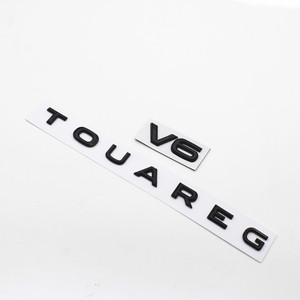 大众新款途锐字母车标贴touareg改装黑色英文字母后尾v6标装饰贴