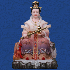 天玄女神像家用供奉佛像寺庙摆件汉白玉九天圣母娘娘踏风9人付款3680
