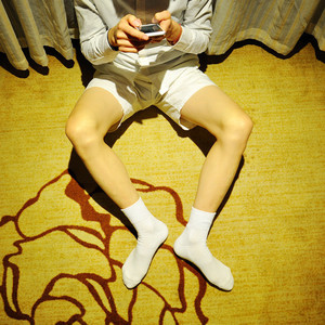 木子的白袜控男包邮袜子纯棉中筒运动纯色全棉毛圈加厚纯白篮球袜