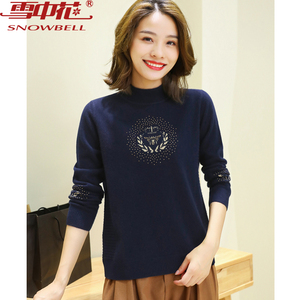 【打折】雪中花毛衣女冬加厚套头新款羊毛衫女100纯羊毛妈妈冬装