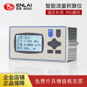 恩莱流量积算仪厂家中文蒸汽气液体温度压力补偿冷热能累积计量表