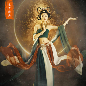 敦煌汉服飞天影楼摄影写真主题性感女古装仙女走秀舞蹈表演演出服