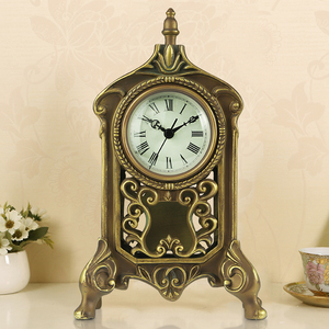 欧式怀旧摆件美式田园座钟表客厅摆饰做卧室书房古典复古台式桌钟