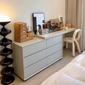 图柏丽家居实木梳妆台斗柜一体现代简约新款主卧室床尾化妆桌书桌