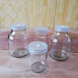 组培菌种玻璃瓶透明650ml透气盖兰花育苗瓶虫草瓶耐高温实验瓶