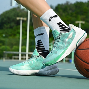 李宁篮球袜男韦德实战中筒高帮cba球员版球袜毛巾底长筒精英袜子