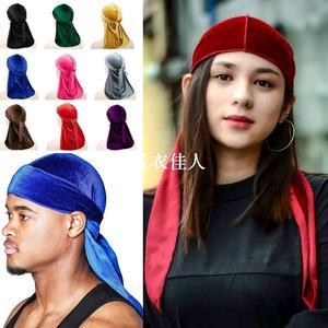 绒布长尾海盗帽男女士嘻哈街头包头帽头巾帽子DURAG turban scarf