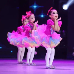 六一儿童演出服蓬蓬裙可爱女童亮片纱裙幼儿园舞蹈公主裙表演服装