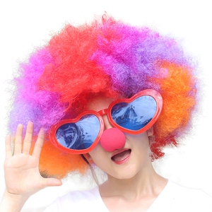 儿童彩色小丑爆炸头假发男女发套cos超大五彩演出装扮道具表演用
