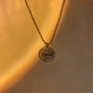 ins原宿风项链可口可乐瓶盖子蹦迪土酷项链吊坠