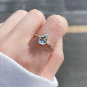 日系ordi agete托帕石戒指镶嵌水滴宝石金属磨砂质感925纯银戒子