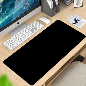 【特价】纯黑色鼠标垫超大号全尺寸电脑键盘办公家用精密锁边桌垫